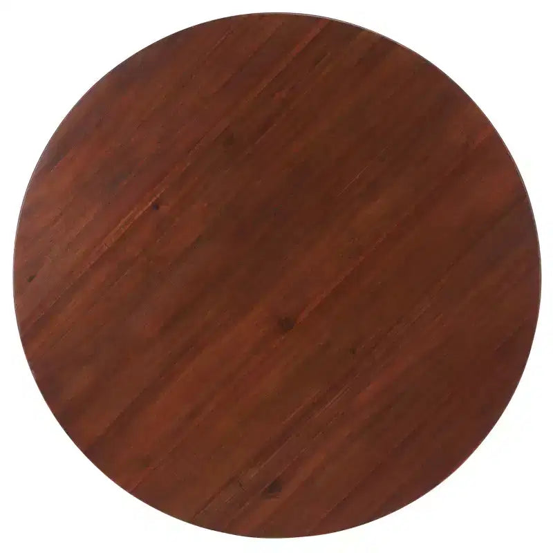 Round Dining Table in Rustic Brown - Seats 4