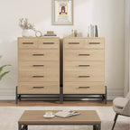 4+2 Drawer Dresser for Bedroom, 46.6" Tall Chest of Drawers with Storage, Freestanding Wooden Closet Organizer