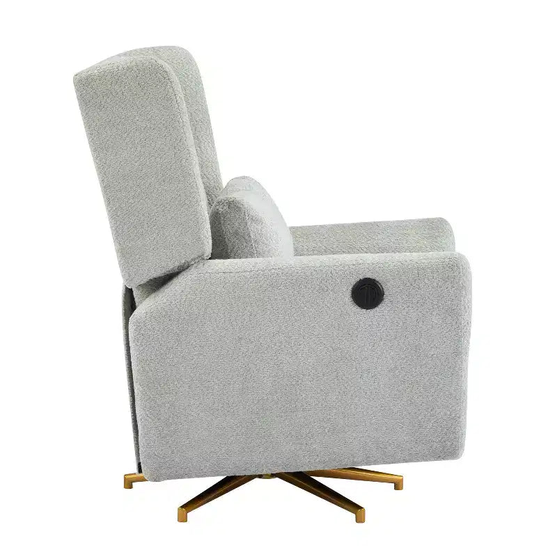 Contemporary Upholstered 360 Swivel Power Recliner Chair