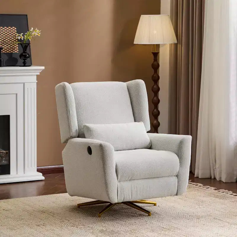Contemporary Upholstered 360 Swivel Power Recliner Chair