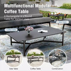 Set di divani da conversazione Captiva Designs per patio da esterno, moderno e di lusso, di grandi dimensioni, con cuscini extra spessi e tavolino da caffè