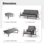 Set di divani da conversazione Captiva Designs per patio da esterno, moderno e di lusso, di grandi dimensioni, con cuscini extra spessi e tavolino da caffè