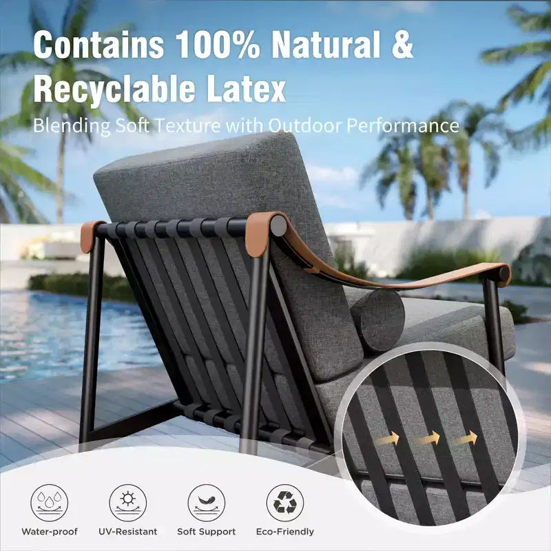 Set di divani da conversazione Captiva Designs per patio da esterno, moderno e di lusso, di grandi dimensioni, con cuscini extra spessi e tavolino da caffè
