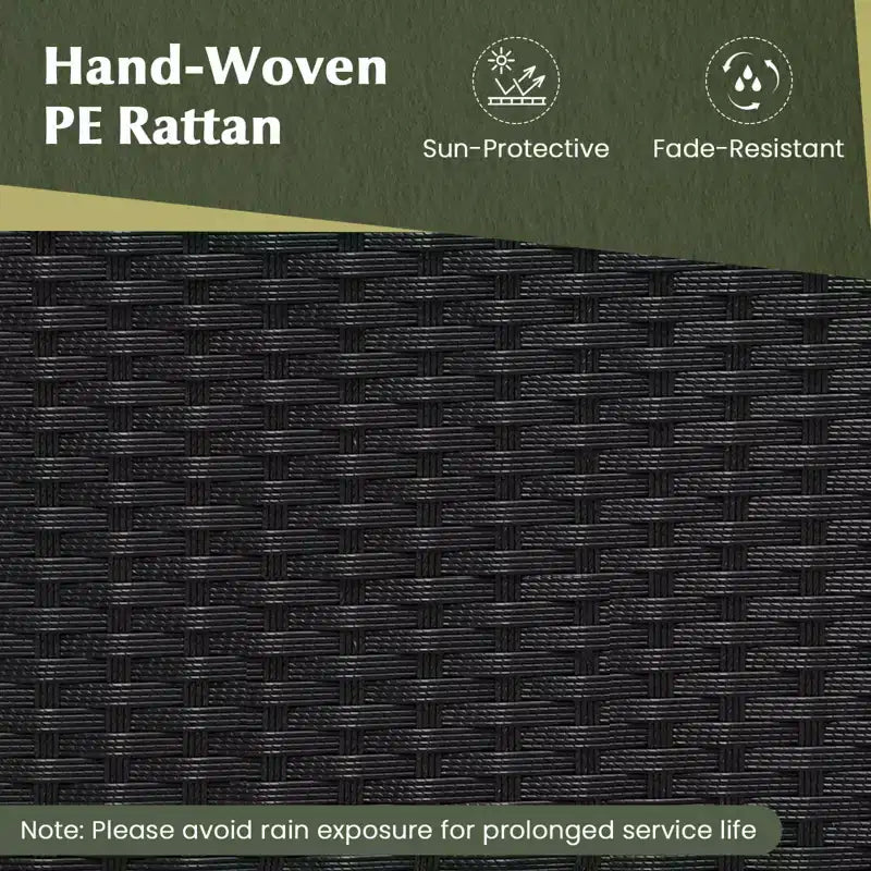 Costway 2 az 1-ben kültéri átalakítható pad fémszerkezettel, PE-rattan asztallal és székekkel