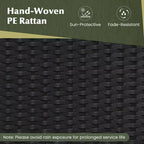 Costway 2 az 1-ben kültéri átalakítható pad fémszerkezettel, PE-rattan asztallal és székekkel