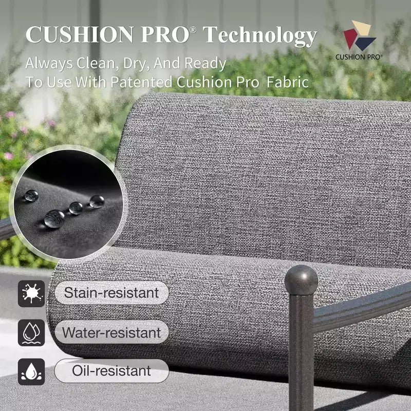Captiva Designs kültéri, extra nagy prémium társalgókanapé-garnitúra extra vastag párnával és dohányzóasztallal