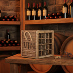Aziza 16 Bottle Wicker Wine Rack - SEA7016 - Grey - Safavieh