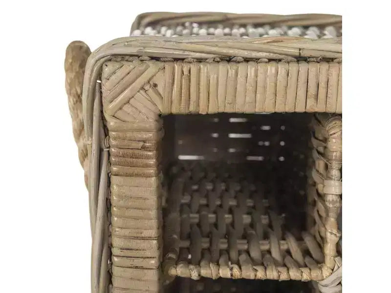 16-Bottle Rattan Wine Rack - Grey
