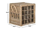 16-Bottle Rattan Wine Rack - Grey