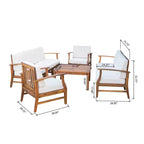 Set da conversazione da esterno Perla di Christopher Knight Home per 8 persone in legno di acacia con cuscini