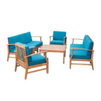 Set da conversazione da esterno Perla di Christopher Knight Home per 8 persone in legno di acacia con cuscini