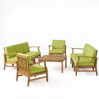 Set da conversazione da esterno Perla di Christopher Knight Home per 8 persone in legno di acacia con cuscini