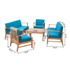Set da conversazione da esterno Perla di Christopher Knight Home per 8 persone in legno di acacia con cuscini