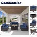 Ensemble de mobilier de terrasse ALAULM, 8 pièces, en rotin synthétique, ensemble de salon d’extérieur