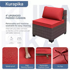 Ensemble de mobilier de terrasse ALAULM, 8 pièces, en rotin synthétique, ensemble de salon d’extérieur