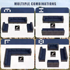 Ensemble de mobilier de patio ALAULM de 9 pièces, ensemble de conversation extérieur en osier de rotin, canapé de jardin extérieur