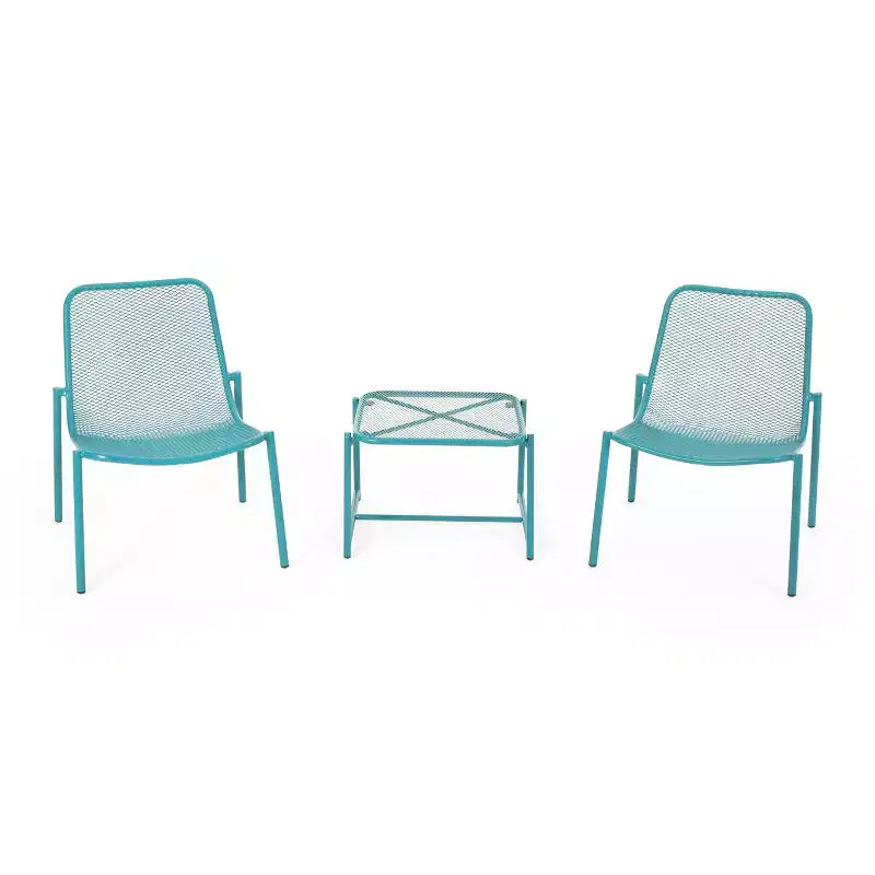 Christopher Knight Home Bucknell Modernes 3-teiliges Outdoor-Metallset für Gespräche