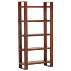 Honey Brown Solid Acacia Wood Book Cabinet with 5 Shelves