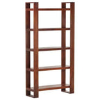 Honey Brown Solid Acacia Wood Book Cabinet with 5 Shelves