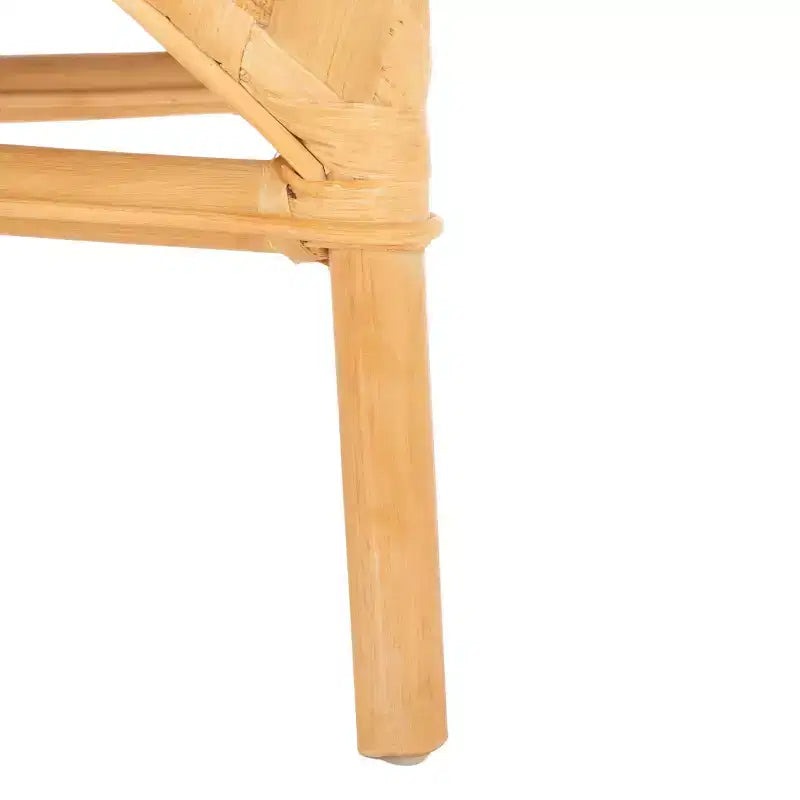 Woven Sofa Bench with Cushion - Natural & White