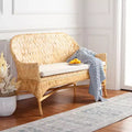 Woven Sofa Bench with Cushion - Natural & White