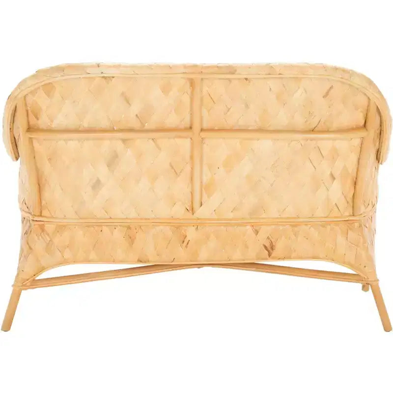 Woven Sofa Bench with Cushion - Natural & White