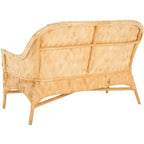 Woven Sofa Bench with Cushion - Natural & White