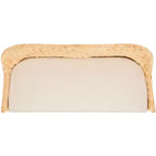 Woven Sofa Bench with Cushion - Natural & White