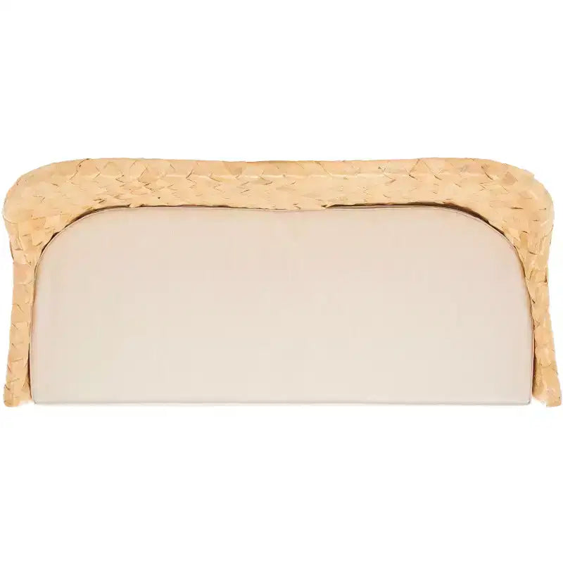 Woven Sofa Bench with Cushion - Natural & White