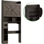 Over-the-Toilet Storage Cabinet with Barn Door and Adjustable Shelves