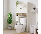 Over-the-Toilet Storage Cabinet with Barn Door and Adjustable Shelves
