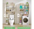 Over-the-Toilet Storage Cabinet with Barn Door and Adjustable Shelves
