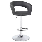 Coaster,Barraza 29 Adjustable Height Bar Stool Grey and Chrome