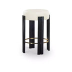 Meridian Furniture,Harrison Cream Vegan Leather Counter Stool