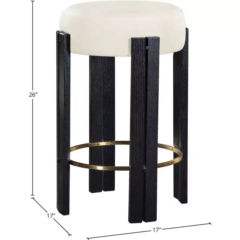 Harrison Cream Vegan Leather Counter Stool