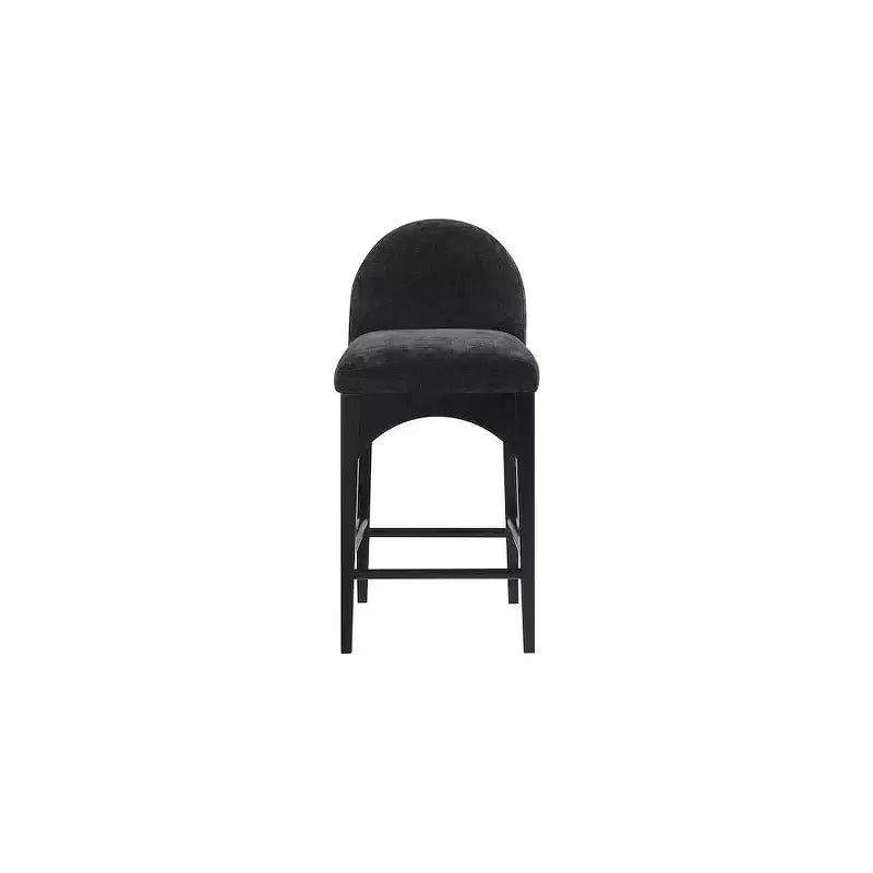 Waldorf Black Chenille Fabric Counter Stool