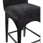 Waldorf Black Chenille Fabric Counter Stool
