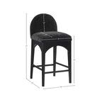 Waldorf Black Chenille Fabric Counter Stool