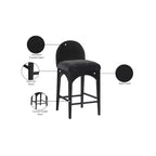 Waldorf Black Chenille Fabric Counter Stool