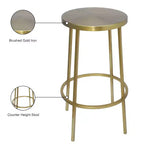 Brushed Gold Iron Counter Stool