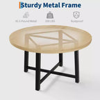 47-inch Round Dining Table with Metal Frame