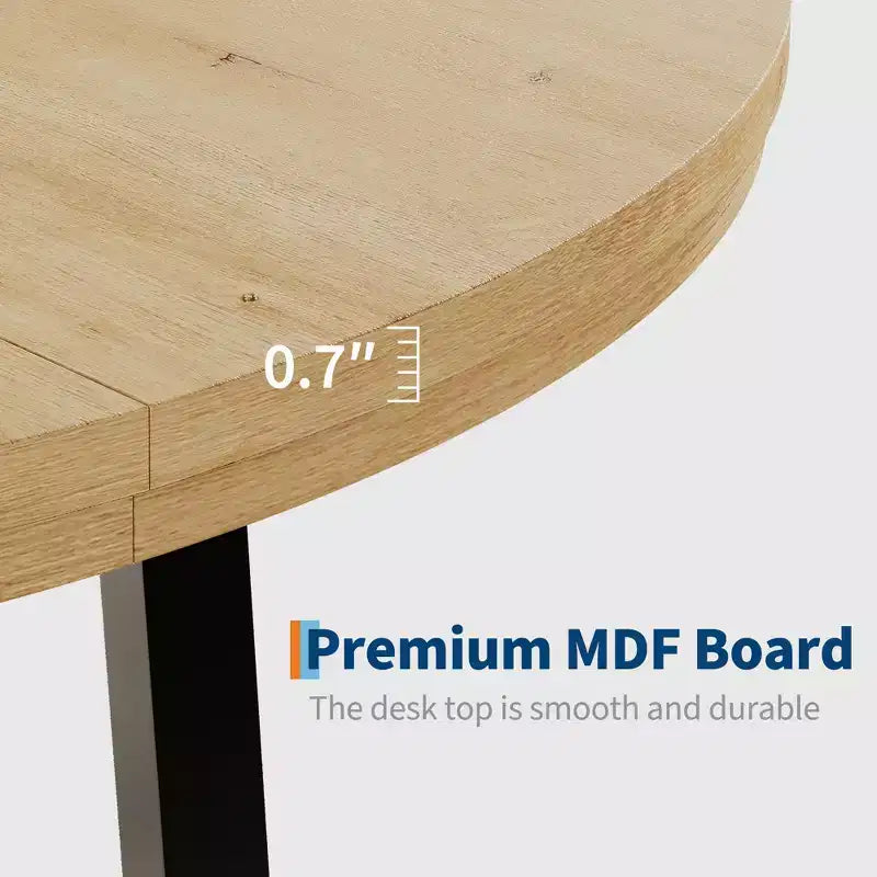 47-inch Round Dining Table with Metal Frame