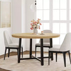 47-inch Round Dining Table with Metal Frame