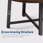47-inch Round Dining Table with Metal Frame