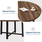 47-inch Round Dining Table with Metal Frame