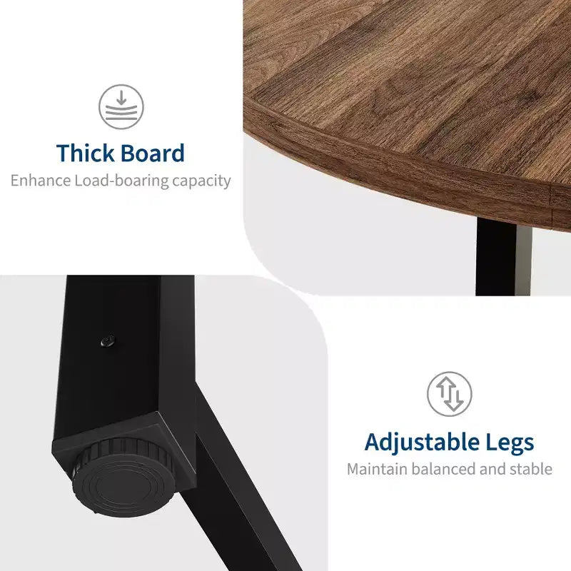 47-inch Round Dining Table with Metal Frame