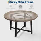 47-inch Round Dining Table with Metal Frame
