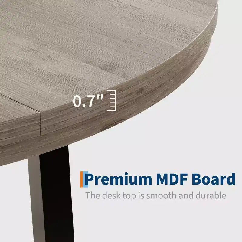 47-inch Round Dining Table with Metal Frame