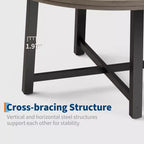 47-inch Round Dining Table with Metal Frame