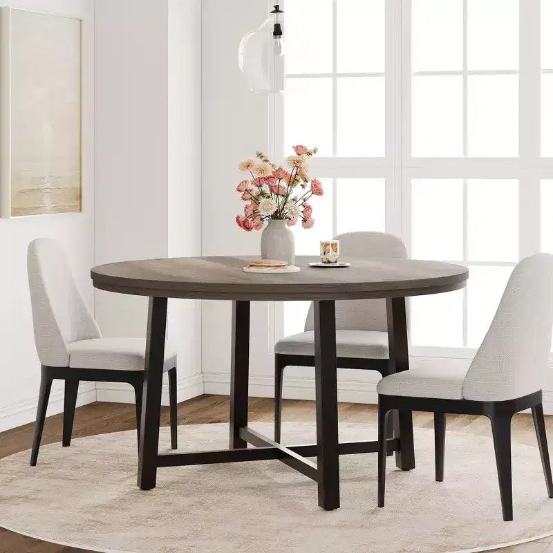 47-inch Round Dining Table with Metal Frame